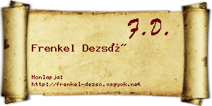 Frenkel Dezső névjegykártya