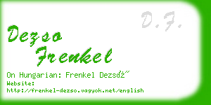 dezso frenkel business card